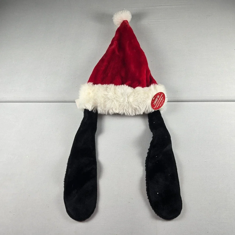 Disey Parks Goofy Ears Santa Hat Light Up With Batteries Retired Rare Working